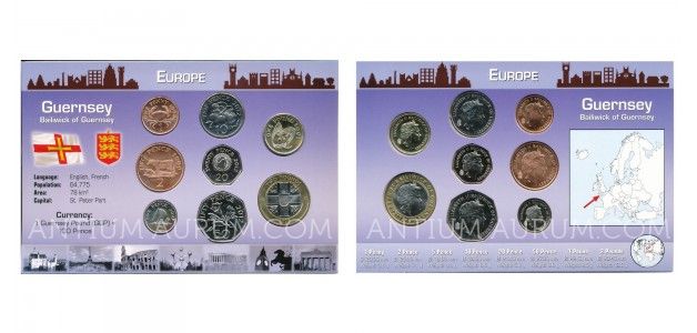 Sada oběžných mincí GUERNSEY